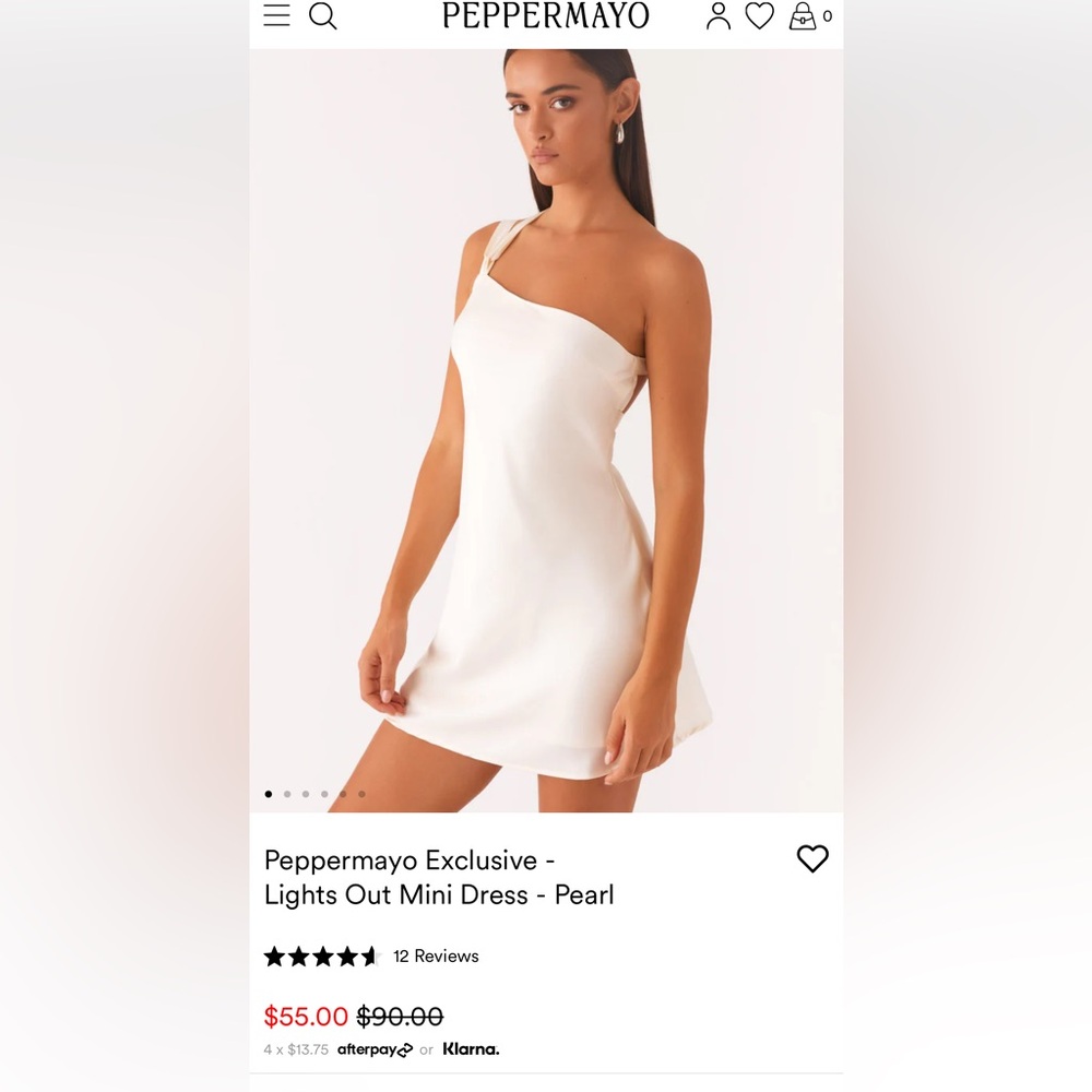 Peppermayo Lights Out Mini Dress-pearl